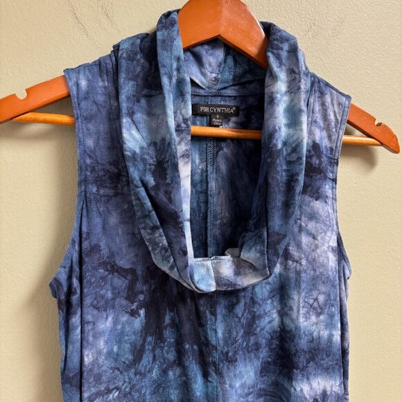 For Cynthia Womens Midi Linen Dress Size S Lagenlook Asymmetrical Cowl High Low - Picture 2 of 10